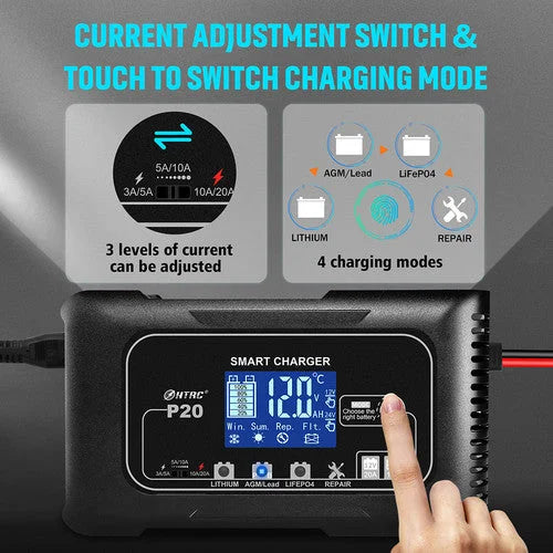 12/24V Automatic Car Battery Charger For Lithium Lifepo4