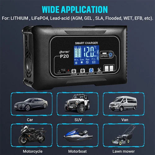 12/24V Automatic Car Battery Charger For Lithium Lifepo4