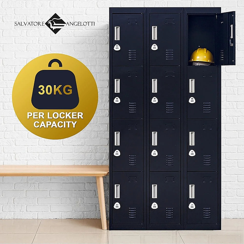 12-Door Locker for Office Gym Shed School Home Storage