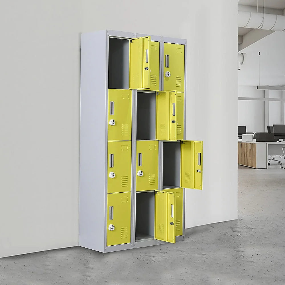 12-Door Locker for Office Gym Shed School Home Storage