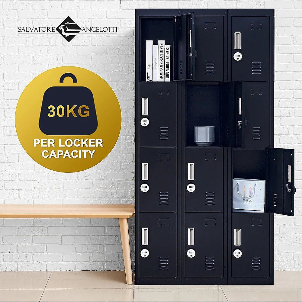 12-Door Locker for Office Gym Shed School Home Storage
