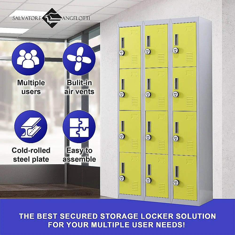 12-Door Locker for Office Gym Shed School Home Storage