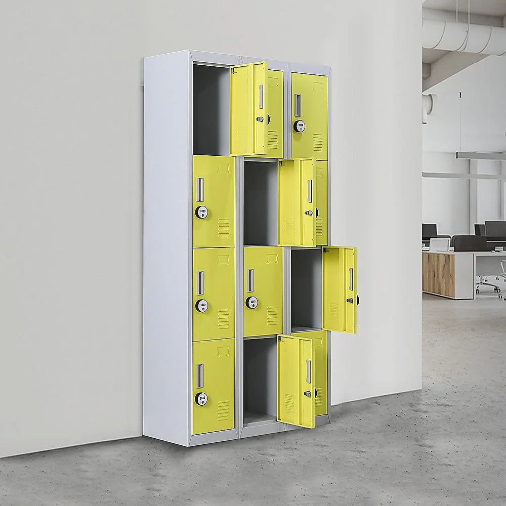 12-Door Locker for Office Gym Shed School Home Storage