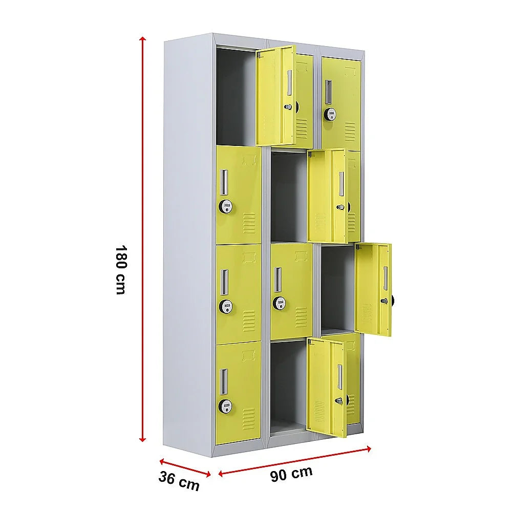 12-Door Locker for Office Gym Shed School Home Storage