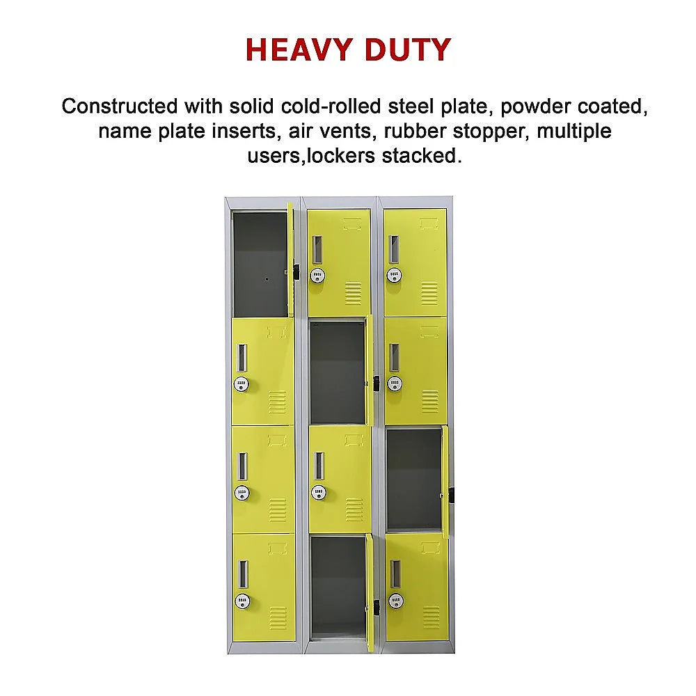 12-Door Locker for Office Gym Shed School Home Storage