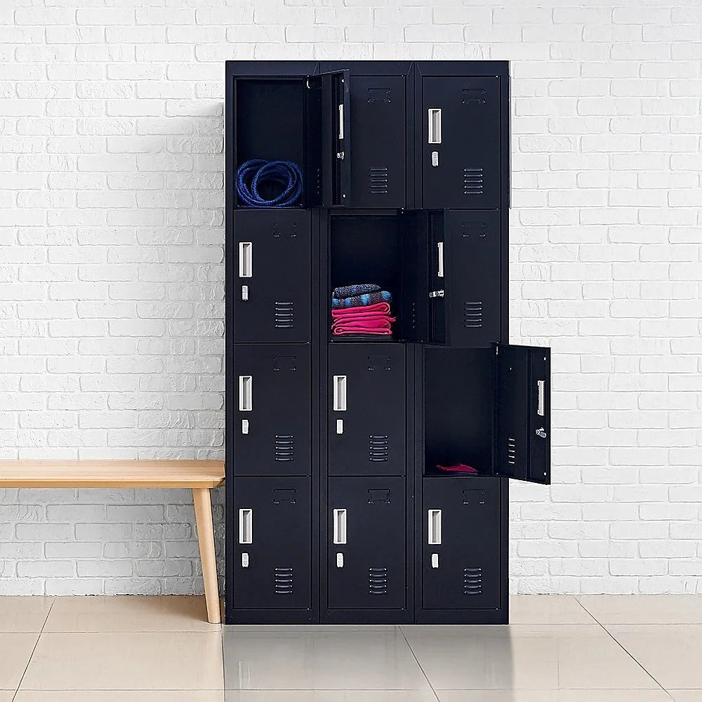 12-Door Locker for Office Gym Shed School Home Storage