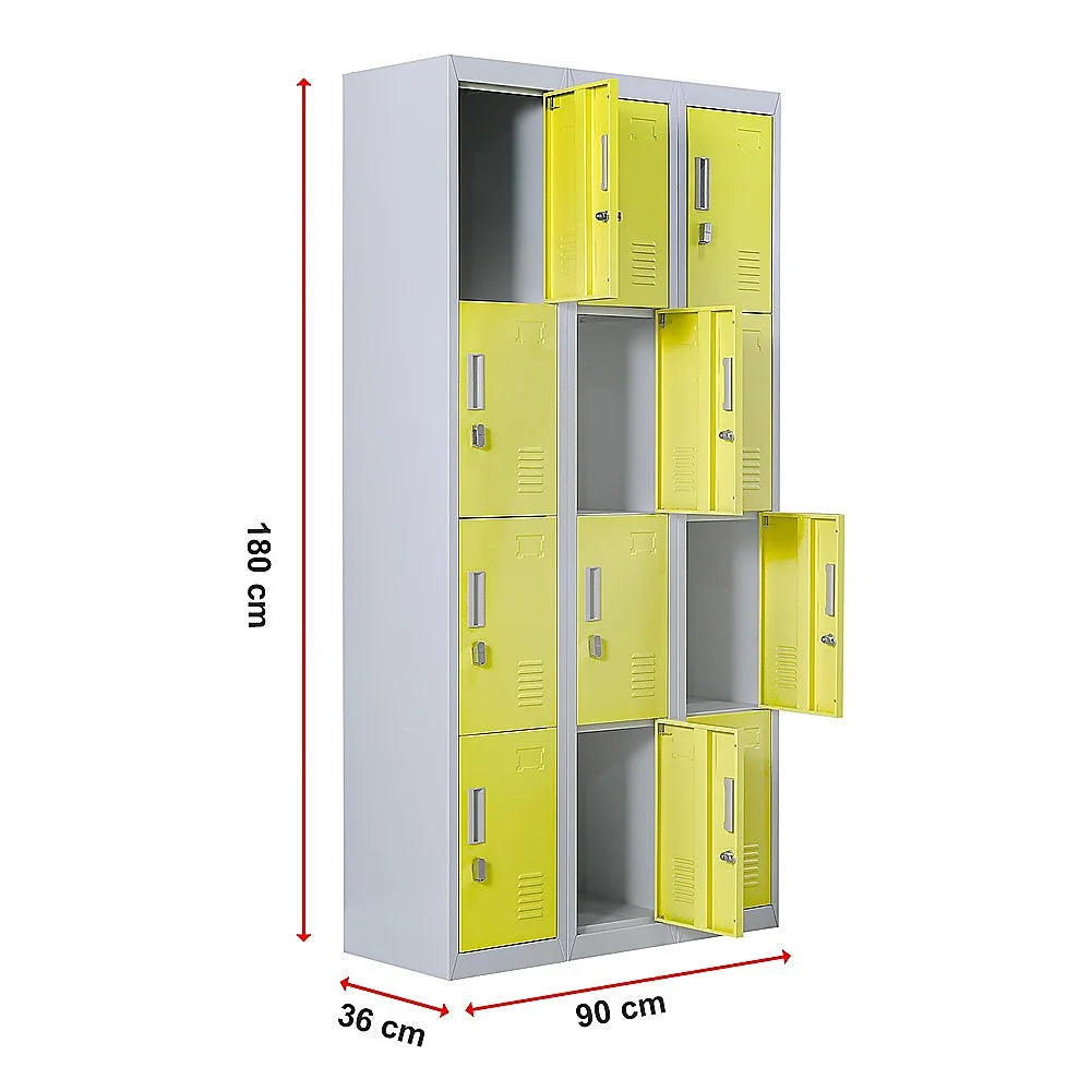 12-Door Locker for Office Gym Shed School Home Storage