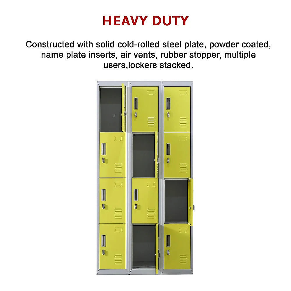12-Door Locker for Office Gym Shed School Home Storage