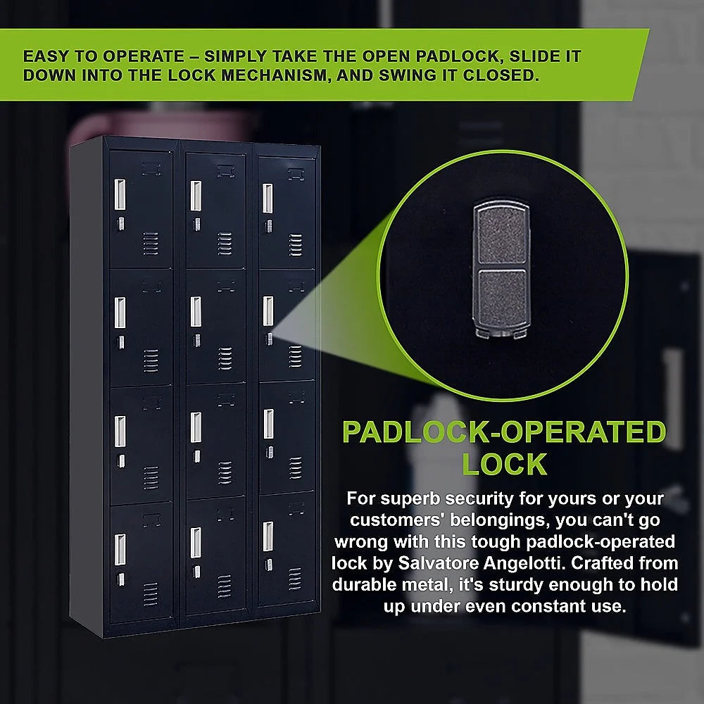 12-Door Locker for Office Gym Shed School Home Storage