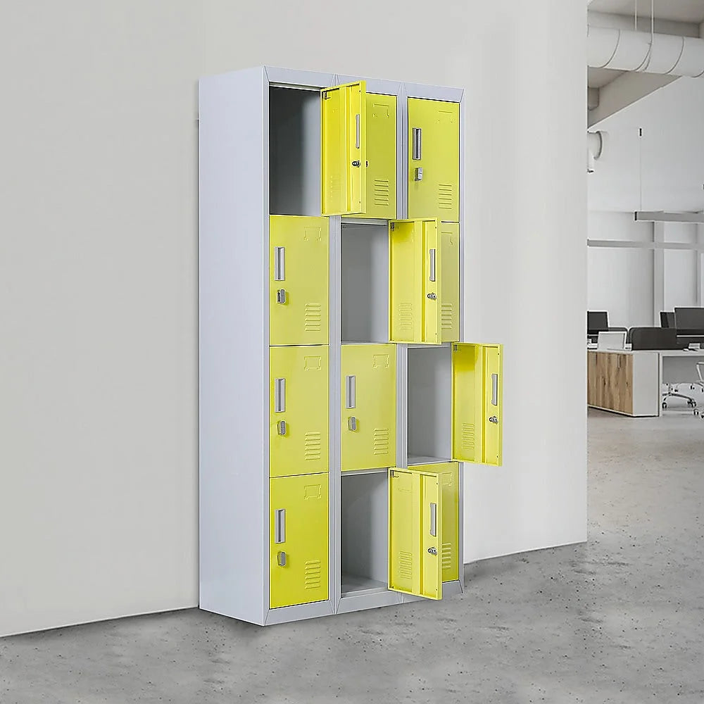 12-Door Locker for Office Gym Shed School Home Storage
