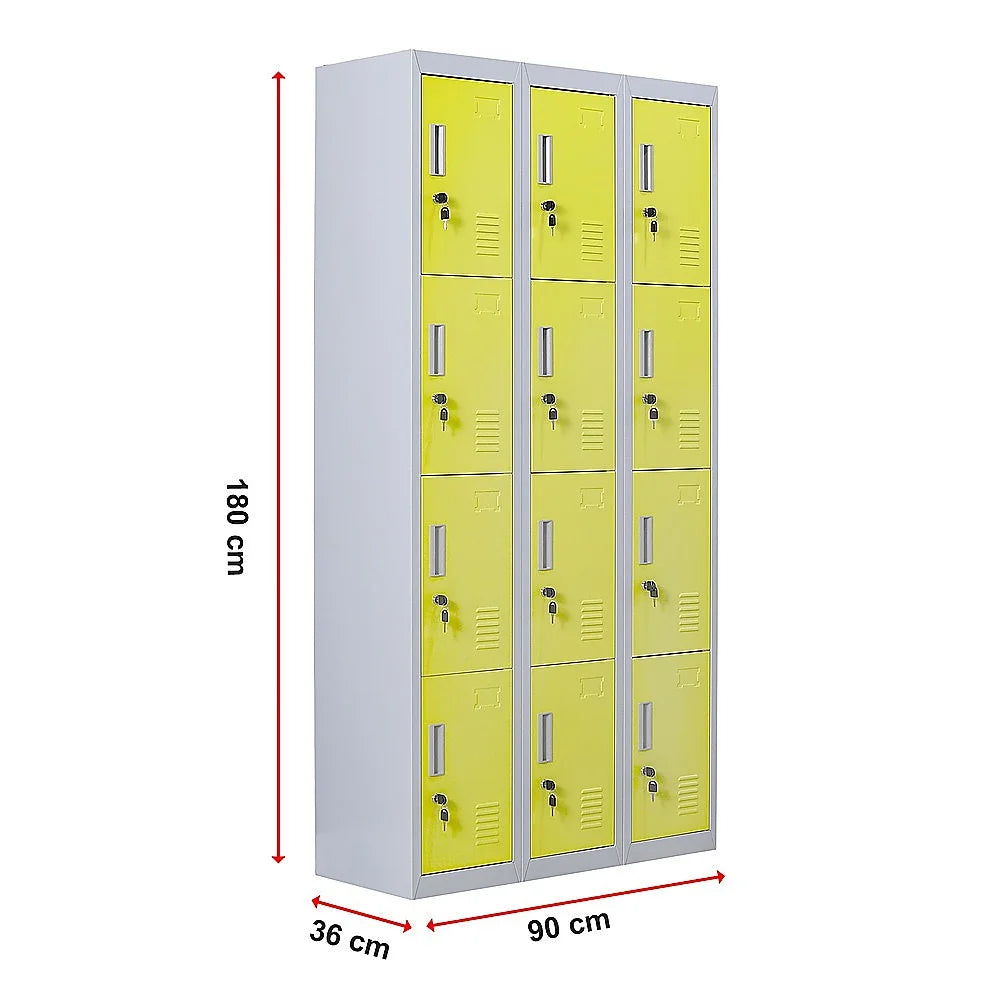 12-Door Locker for Office Gym Shed School Home Storage