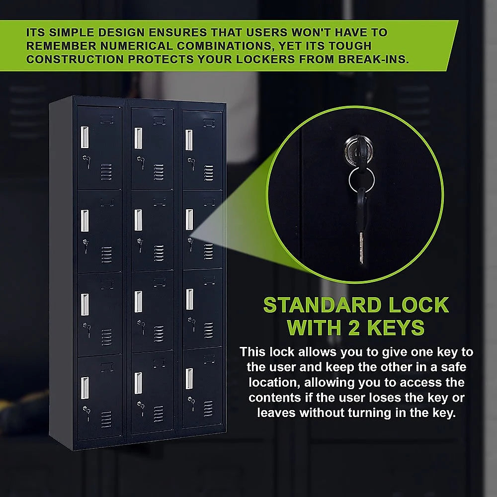 12-door key lock storage locker