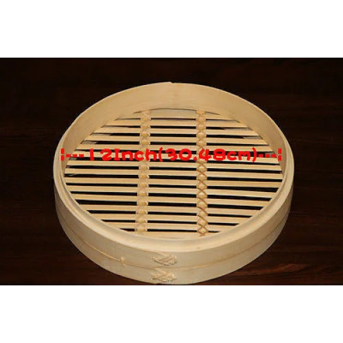 12 Inch Brand New Bamboo Steamer Set-2 Steamer Baskets
