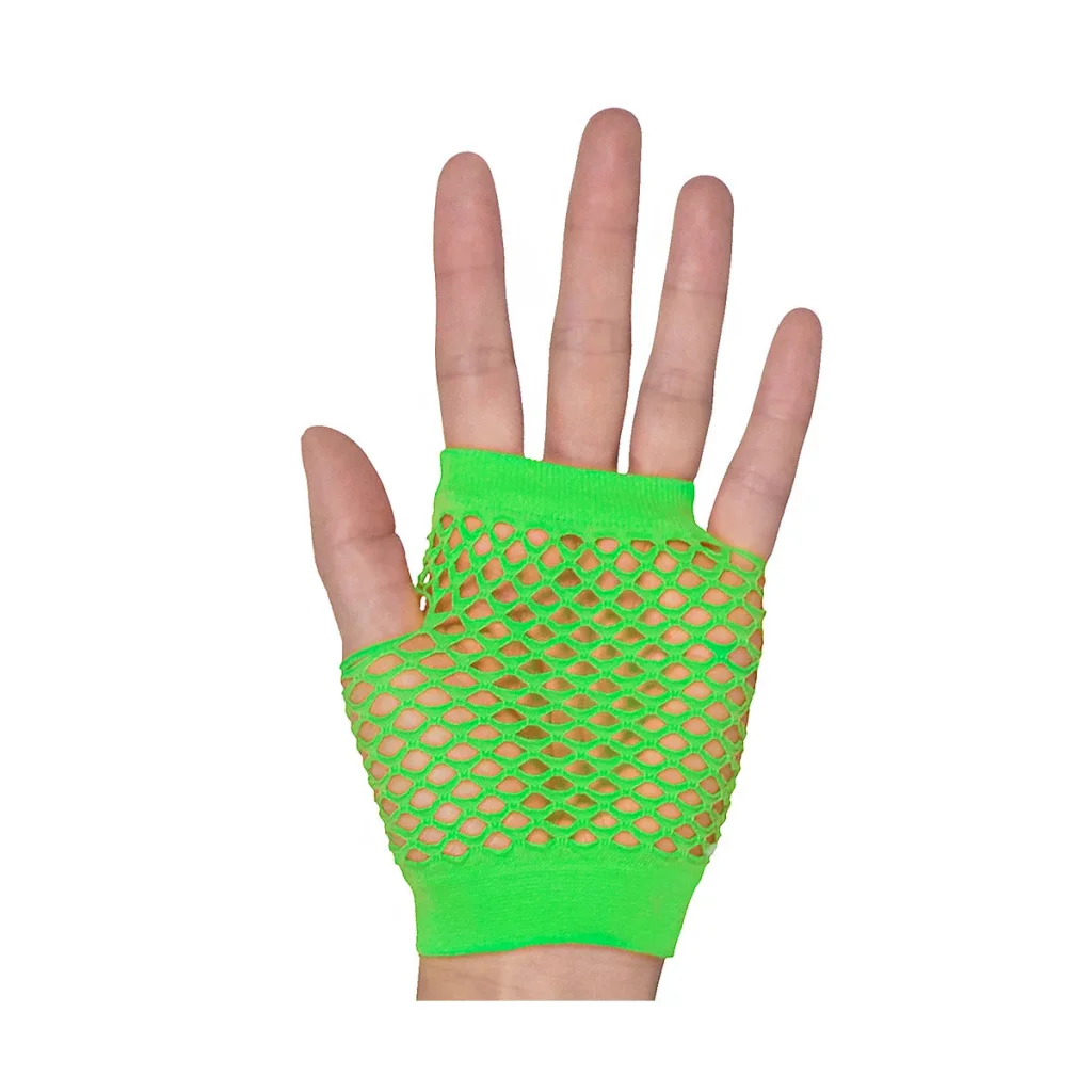 12 Pair Fishnet Gloves Fingerless Wrist Length 70s 80s