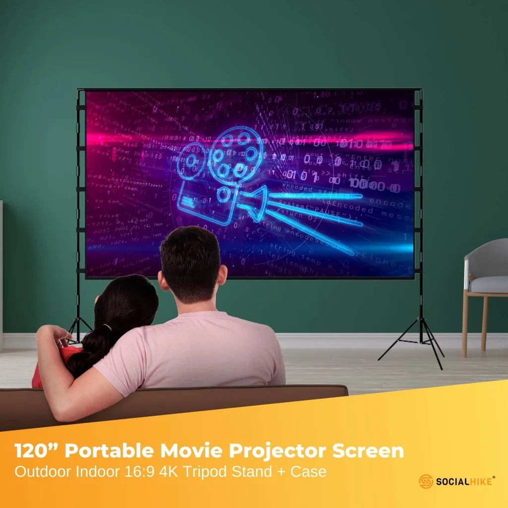 120” Portable Movie Projector Screen - Outdoor Indoor 16:9