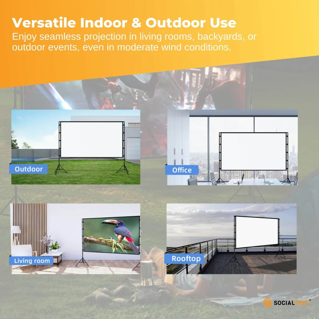 120” Portable Movie Projector Screen - Outdoor Indoor 16:9