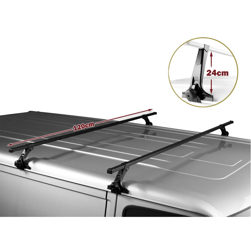 120cm Universal Rain Gutter Car Roof Rack Cross Bars Black