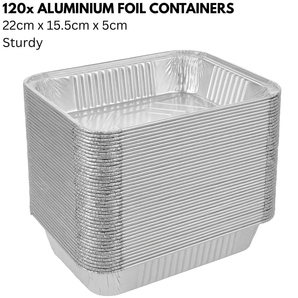120x Aluminium Disposable Foil Food Container Trays Pans
