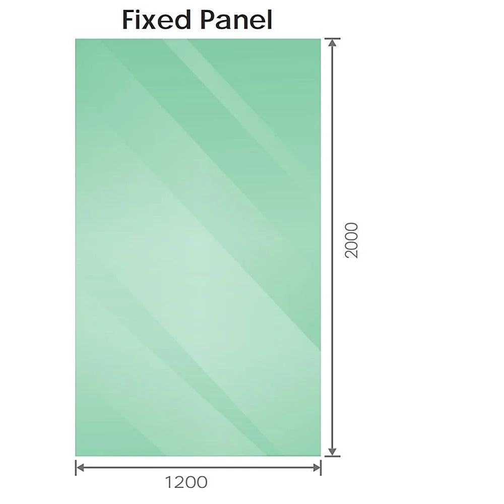 120x200cm Glass Shower Screen with Chrome Wall & Floor U