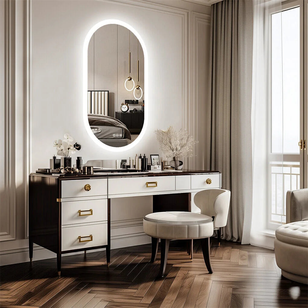 120x60cm LED Bathroom Mirror Oval Anti-Fog Dimmable Wall