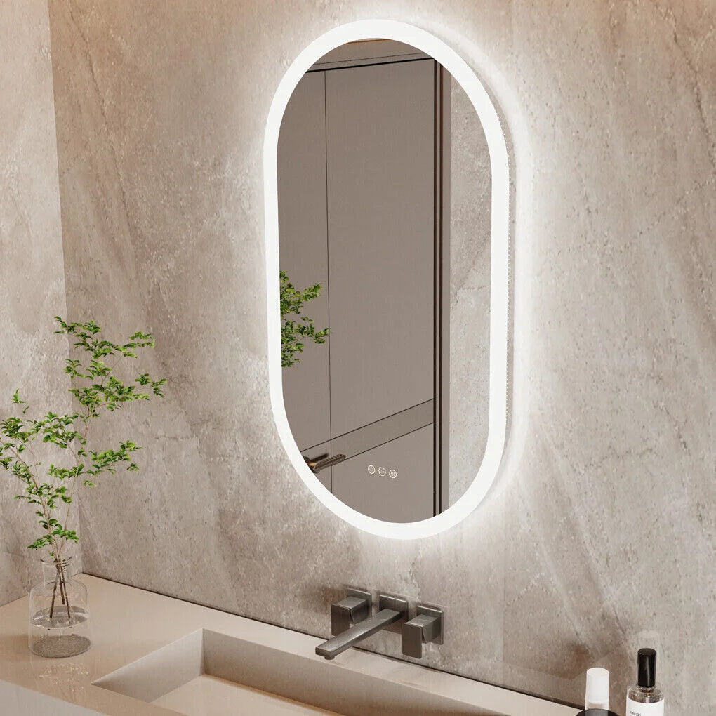 120x60cm LED Bathroom Mirror Oval Anti-Fog Dimmable Wall
