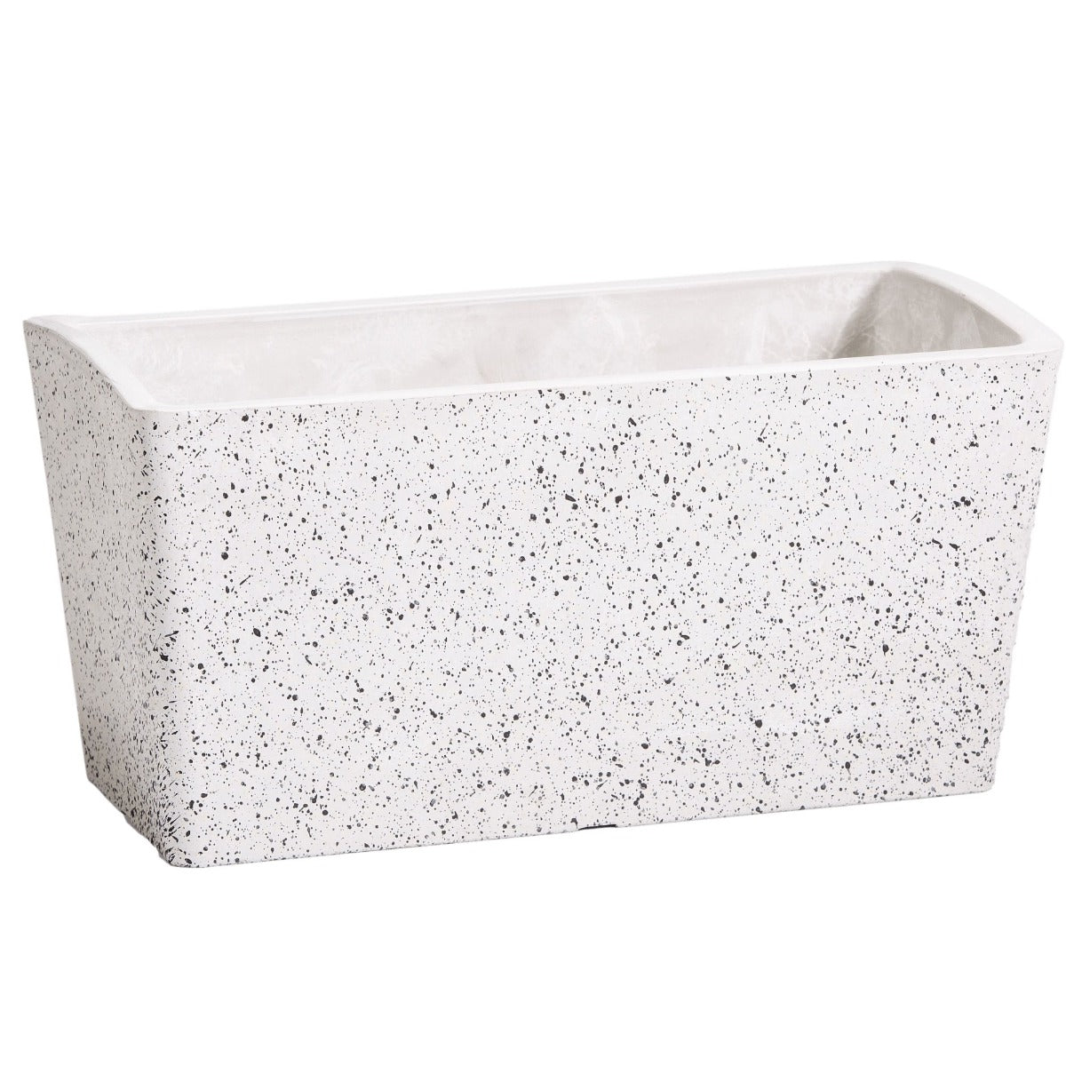 Imitation Stone Concrete White Rectangle Planter - 50cm