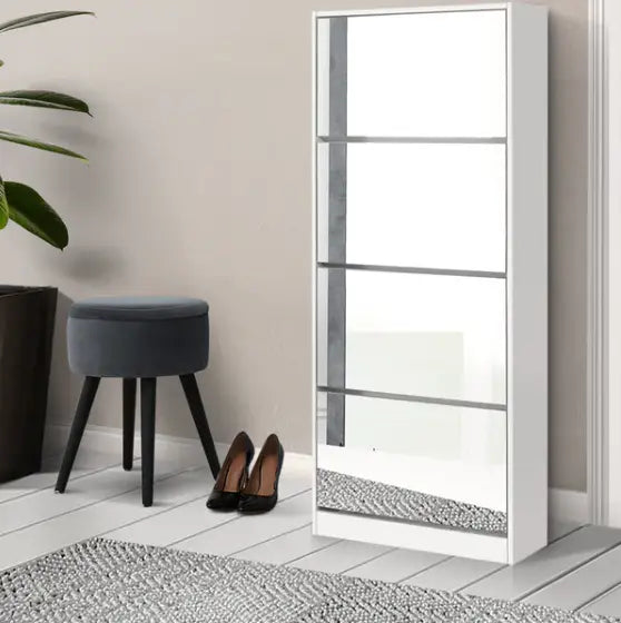 Transform Your Entryway with a Shoe Cabinet Mirror Storage