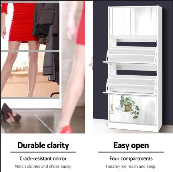 Transform Your Entryway with a Shoe Cabinet Mirror Storage