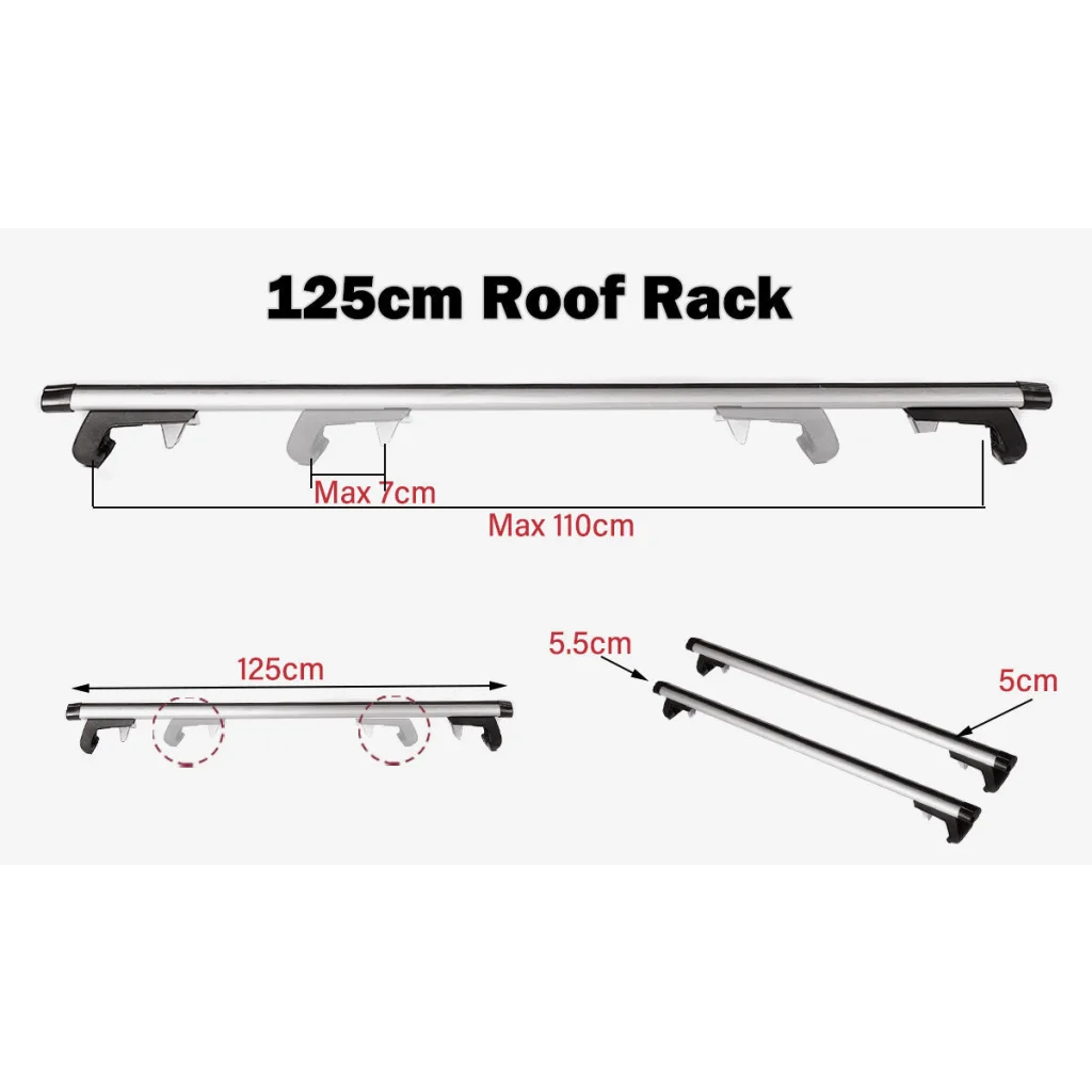 125CM Universal Adjustable Aluminum Alloy Car Roof Rack