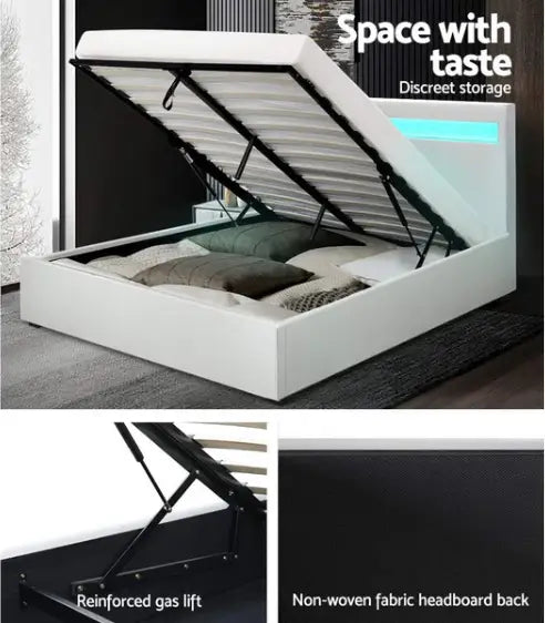Transform Your Bedroom with a LED Bed Frame PU Leather Gas