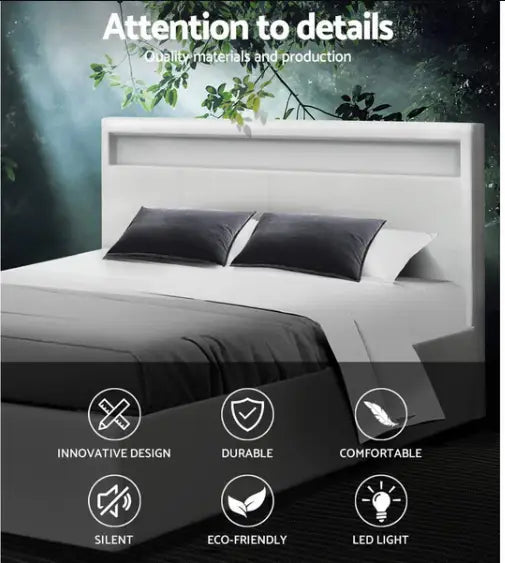 Transform Your Bedroom with a LED Bed Frame PU Leather Gas