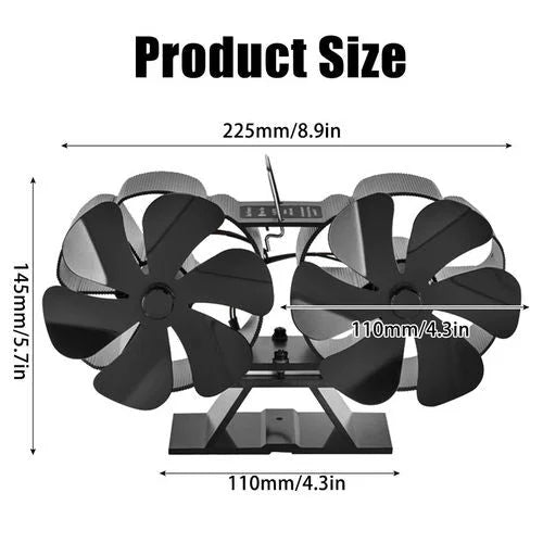 12Blade Fan Heat Self-Powered Wood Stove Top Burner