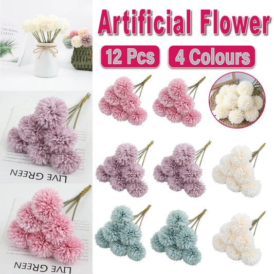 12pcs Artificial Dandelion Fake Flower Simulation