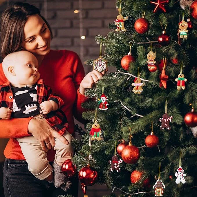 12pcs Christmas Ornaments Cute Snowman Xmas Tree