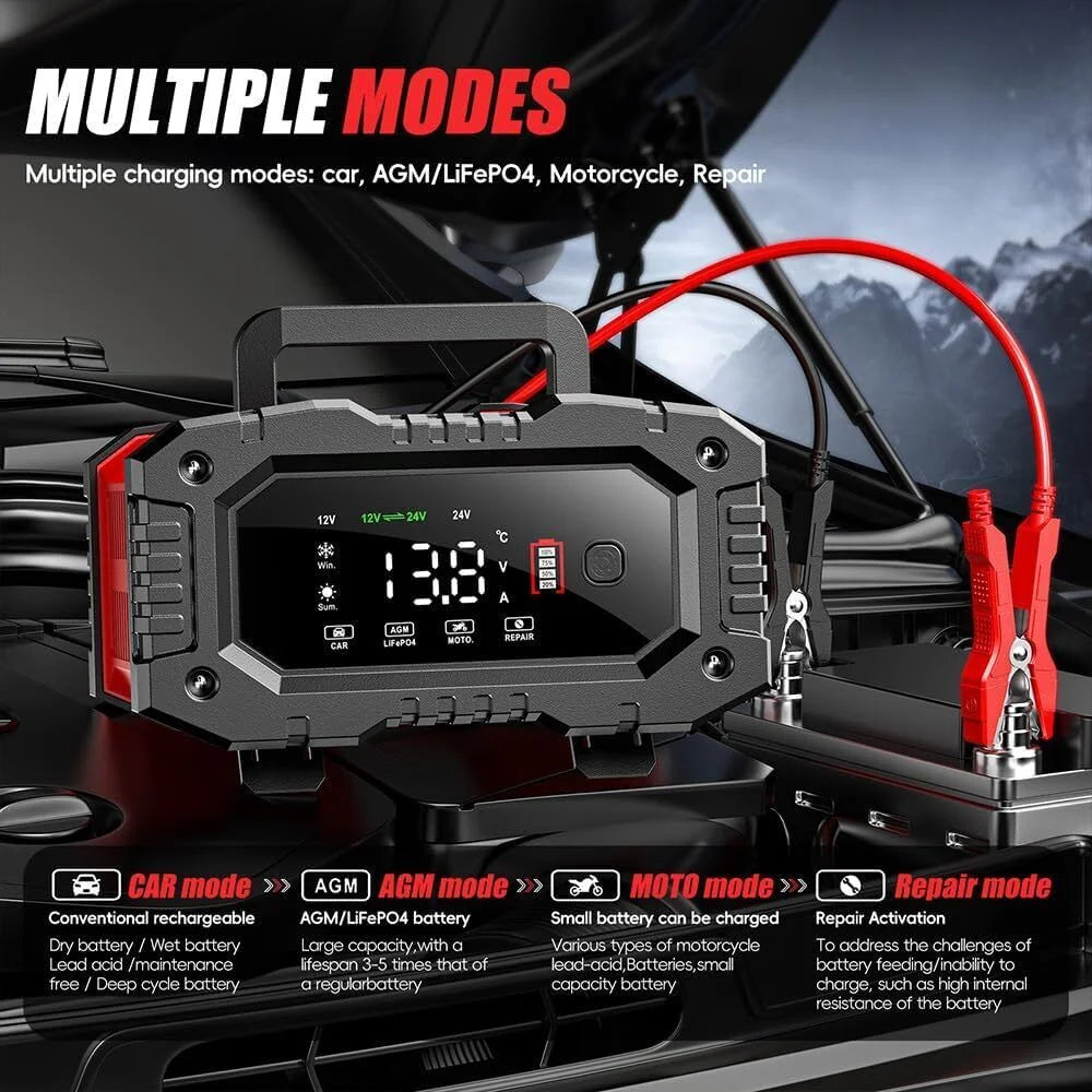 12V 20A/24V 10A Smart Car Battery Charger for Lead Acid