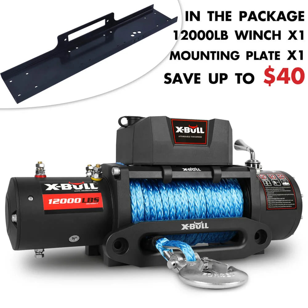 12V Winch 12000LBS Synthetic Rope 4x4 4WD Car with Winch