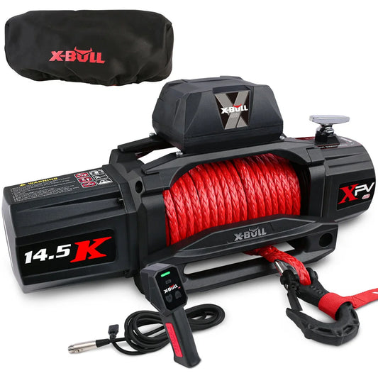 12V Winch 14500LBS Synthetic Rope with Winch Cover