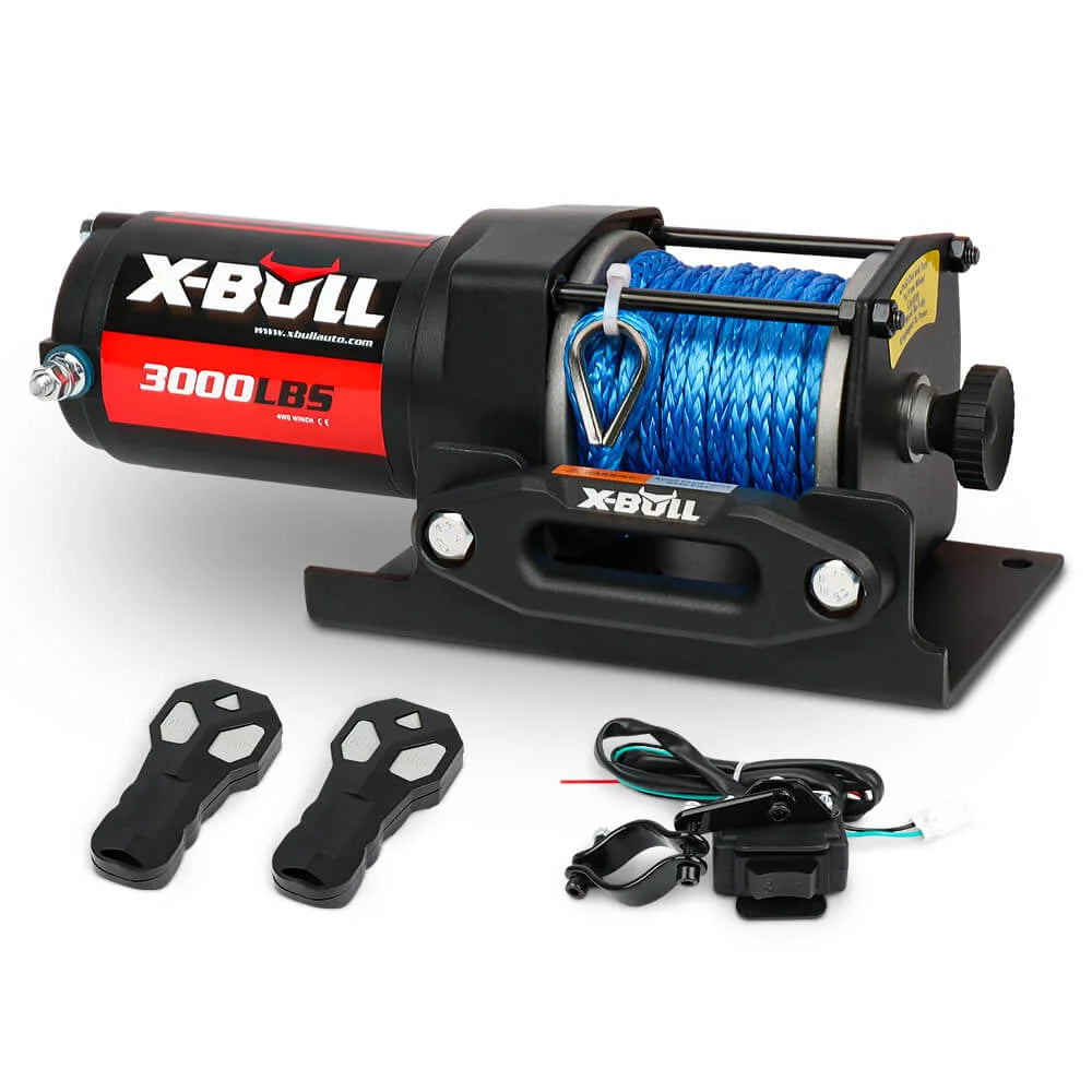 12V Winch 3000LB ATV Boat Trailer Winch with Synthetic Rope