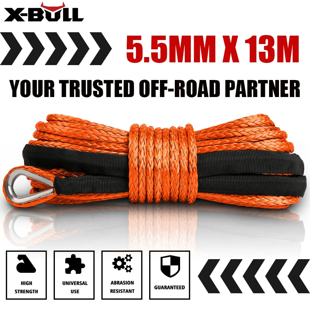 12V Winch 4500LB Boat Trailer Steel Cable with 5.5M X 13M