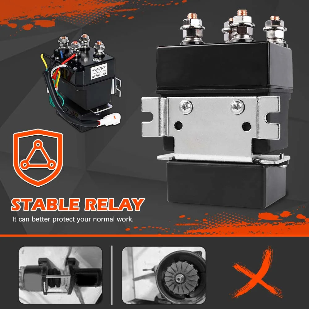 12V Winch 4500LB Boat Trailer Steel Cable with 5.5M X 13M