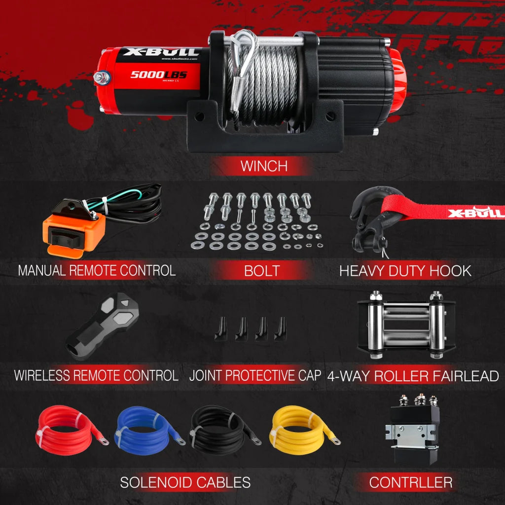 12V Winch 5000LBS Wireless Steel Cable ATV Boat with 13M