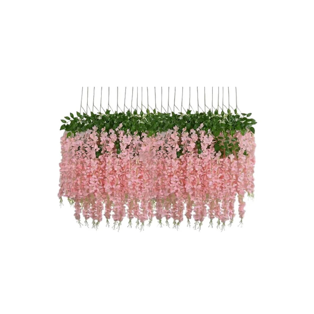 12X Artificial Silk Fake Flower Garland Vine Wisteria Leaf