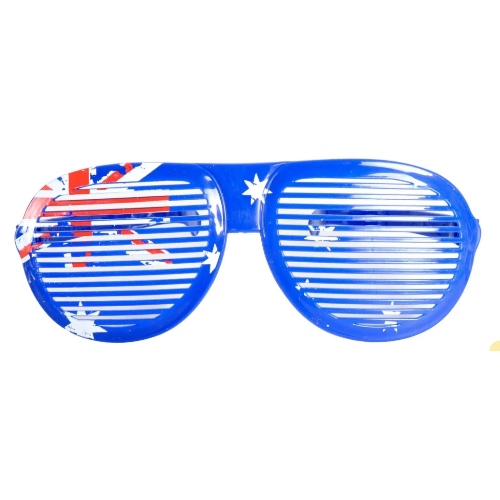 12x Jumbo Party Costume Glasses - Australian Flag Design