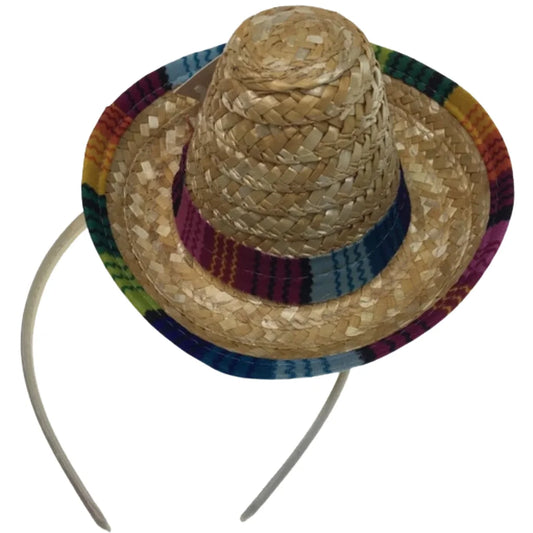12x MINI SOMBRERO HATS on Headband Mexican Spanish Fiesta
