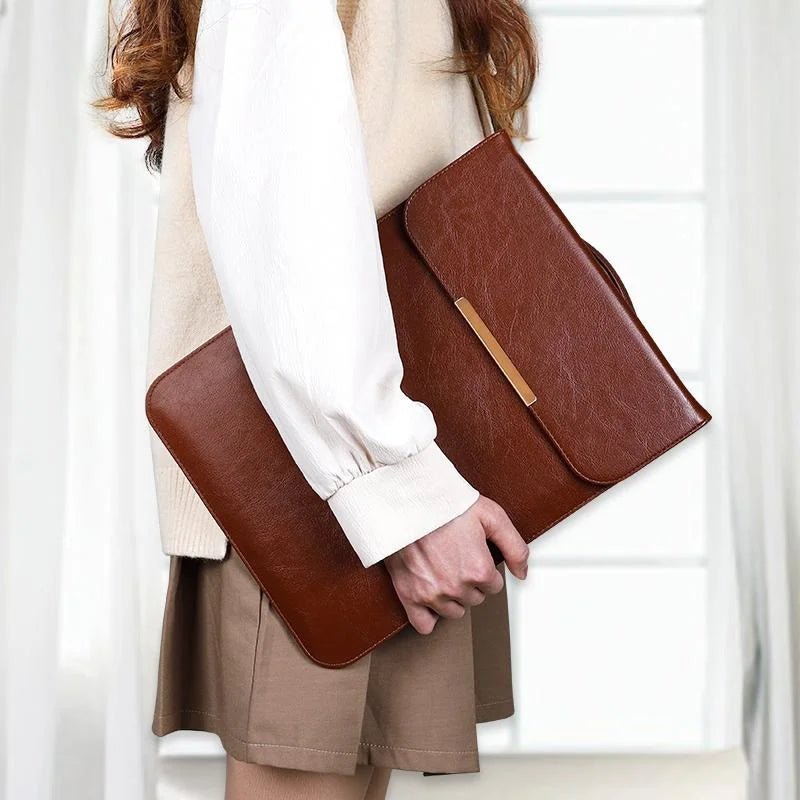 13.3 2-In-1 Laptop Sleeve With Mouse Storage In Pu Leather