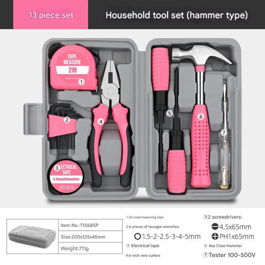 13-Piece Essential Household Tool Kit - Compact Home Repair