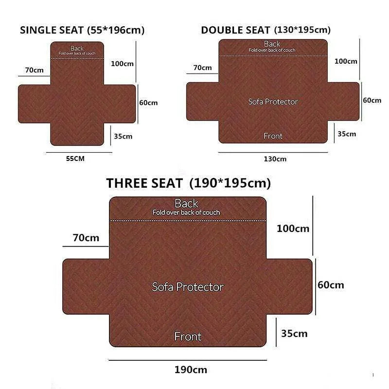 130X195cm Seater Pet Sofa Protector Cover Quilted Couch