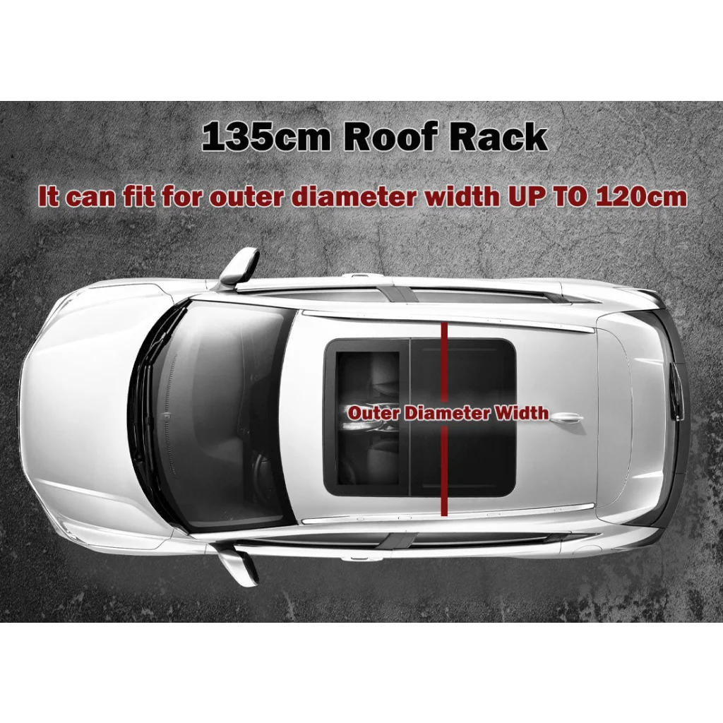 135CM Universal Adjustable Aluminum Alloy Car Roof Rack