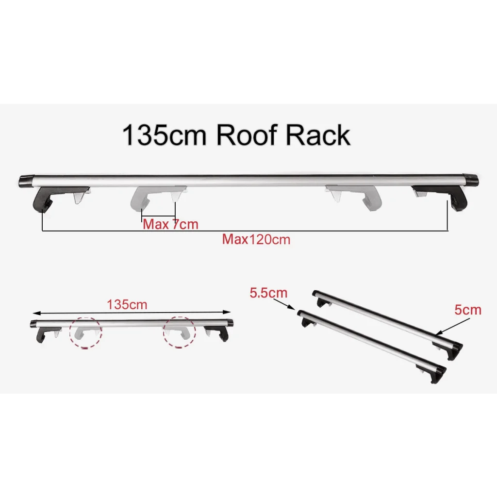 135CM Universal Adjustable Aluminum Alloy Car Roof Rack