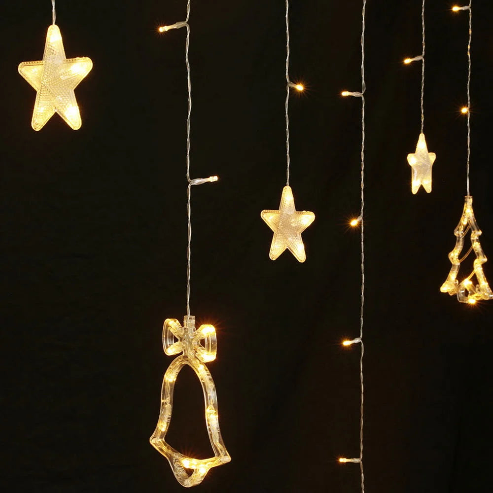 138 LED 3M Christmas Lights Icicle Light Warm White Jingle